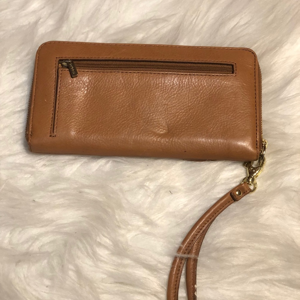 New Carmel Fossil leather clutch wallet - DAMAGED - Picture 2 of 8